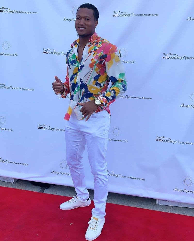 ESPN's Espy Awards Luxury Experience Collection Red Carpet Features Zay Cash Wearing Silk Print Evening Shirt