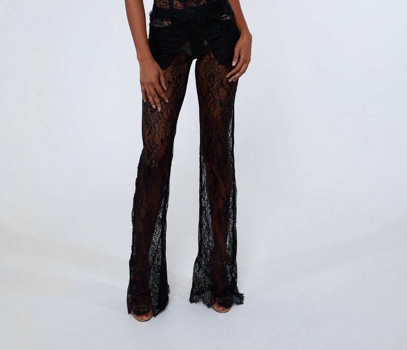 Black Chante Lace Bell Bottom