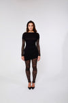 Black Dress w/ Sheering & Lace