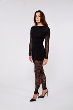 Black Dress w/ Sheering & Lace