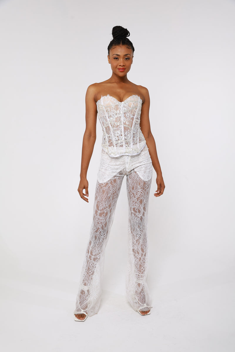 White Embellishment Corset