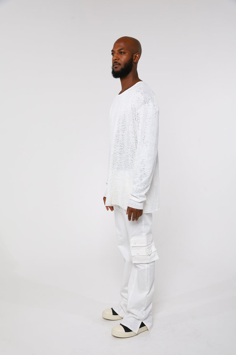 Men’s White Flare Pants