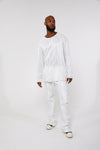 Men’s white rose knit long sleeve