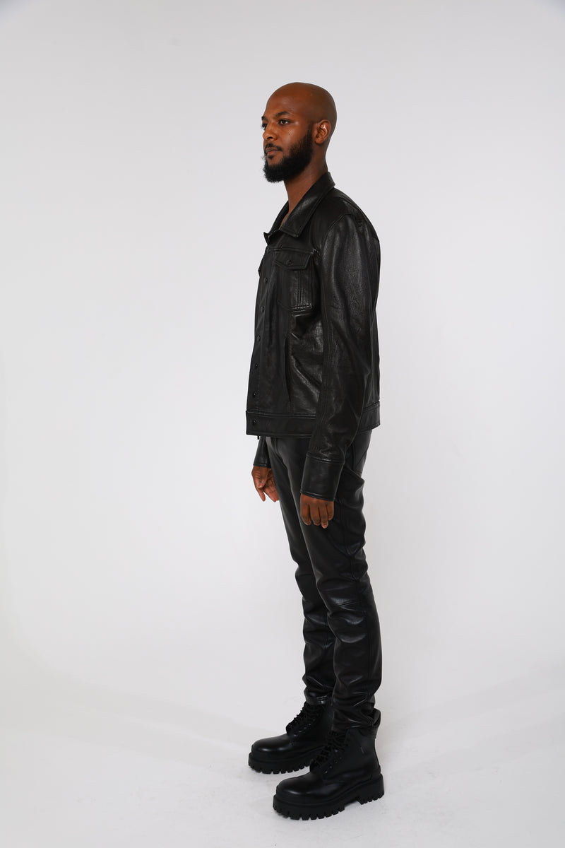 Black Double Face Leather Jacket