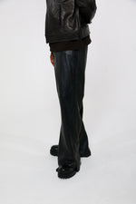 Black Light weight Leather Flare pants