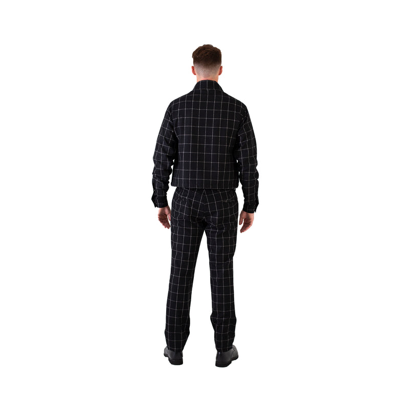 Men’s Windowpane Print Coach Jacket