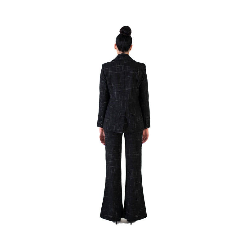 Single Breasted Suit Jacket w/ Bell Bottom  Suit Pants