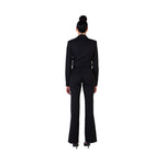 Cropped Double Breasted Suit Jacket w/ Low Rise Suit Pants