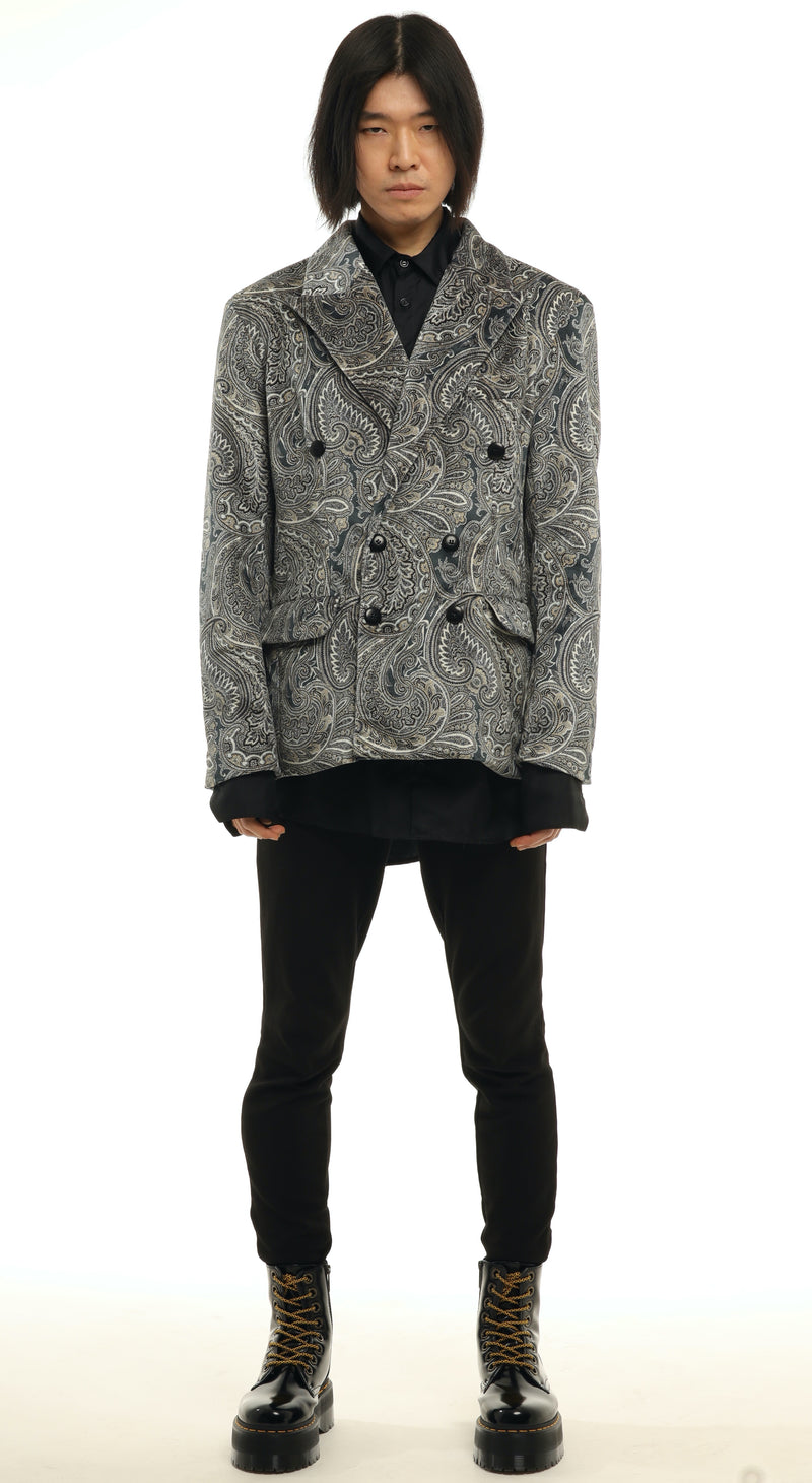 Men's Paisley print Double Breast Blazer