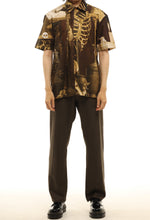 SIN Bones print short sleeve evening shirt