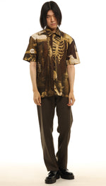 SIN Bones print short sleeve evening shirt