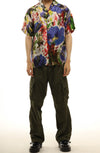 Garden of SIN silk print bowling shirt