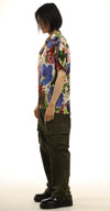 Garden of SIN silk print bowling shirt