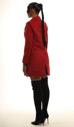 Suede Oversized Women Dress Blazer