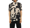 Composition print silk evening shirt