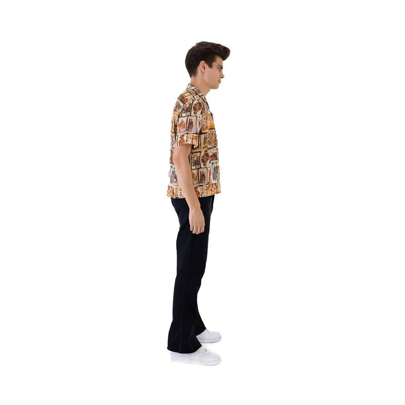 Silk Kings of Kings print bowling shirt