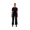 Short-sleeve Cropped Jumpsuit with zipper pockets