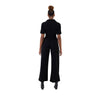 Short-sleeve Cropped Jumpsuit with zipper pockets