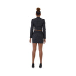 Cropped Suit Jacket W/ Mini Pencil Skirt